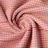 Woven Woolen Fabric Fine Check Pink