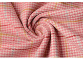 Woven Woolen Fabric Fine Check Pink