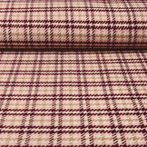 Woven Woolen Fabric Check Pink