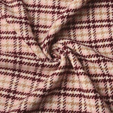 Woven Woolen Fabric Check Pink