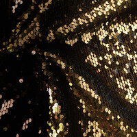 Reversible Sequin Fabric Brown - Gold