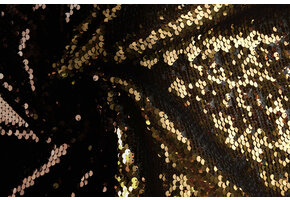 Reversibler Paillettenstoff Braun - Gold