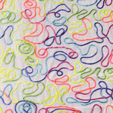 Velvet Stof Wit met Multicolor Veter