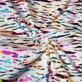 Imitation Fur White Multicolor Foil Tiger