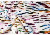 Imitation Fur White Multicolor Foil Tiger