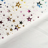 Imitation Fur White Multicolor Foil Stars