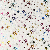 Imitatiebont Wit Multicolor Foil Sterren