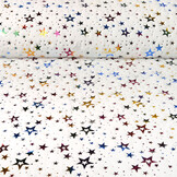 Imitation Fur White Multicolor Foil Stars