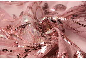 Sequins on Mesh Jamella Old Pink