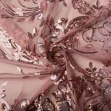 Sequins on Mesh Jamella Old Pink