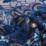 Sequins on Mesh Jamella Cobalt Blue