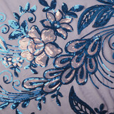 Pailletten auf Netz Jamella Kobaltblau