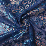 Sequins on Mesh Jamella Cobalt Blue