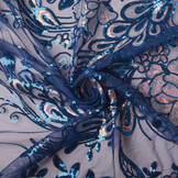 Sequins on Mesh Jamella Cobalt Blue
