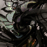 Sequins on Mesh Jamella Black