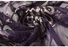 Sequins on Mesh Jamella Purple