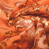 Pailletten op Mesh Jamella Oranje