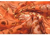 Sequins on Mesh Jamella Orange