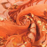 Sequins on Mesh Jamella Orange