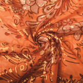 Sequins on Mesh Jamella Orange