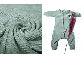 Katoenen Tricot Corduroy Brede Rib Oud Groen