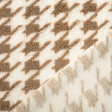 Teddy Stof Pied de Poule Beige Bruin