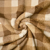 Curly Teddy Checkered Mocha Braun