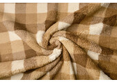 Curly Teddy Checkered Mocha Braun