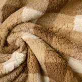 Curly Teddy Checkered Mocha Braun