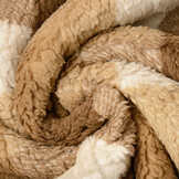 Curly Teddy Checkered Mocha Braun