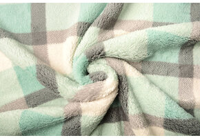 Teddy Stof Grote Ruit Mint Groen