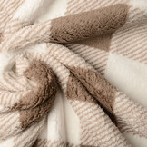 Curly Teddy Large Checkered Beige Taupe