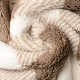 Curly Teddy Large Checkered Beige Taupe