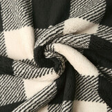 Curly Teddy Large Checkered Creme Black