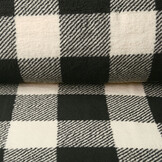 Curly Teddy Large Checkered Creme Black