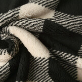 Curly Teddy Large Checkered Creme Black