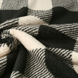 Teddystoff Große Karo Creme Schwarz