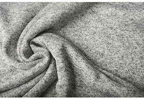 Sweatstoff Gestrickt, Bunt Melange Silber Grau