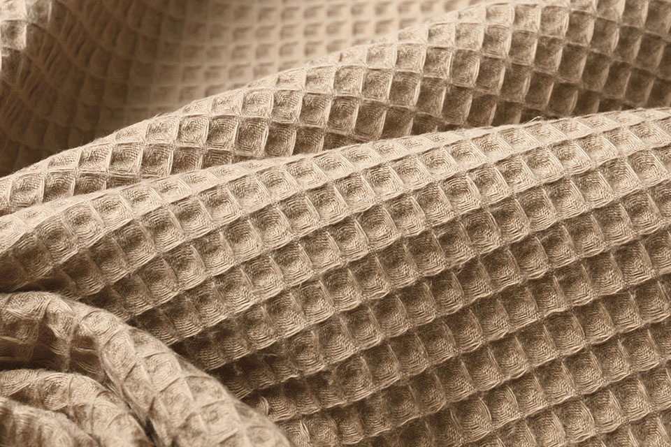 Waffelpiqué Baumwolle Beige