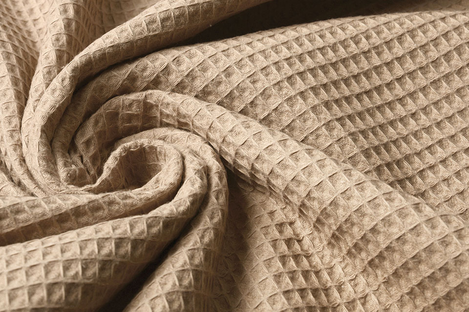 Waffelpiqué Baumwolle Beige