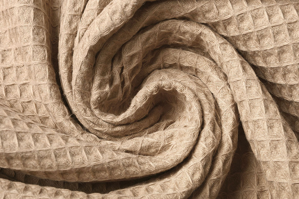 Waffelpiqué Baumwolle Beige