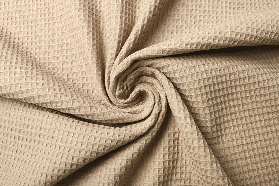 Waffelpiqué Baumwolle Beige