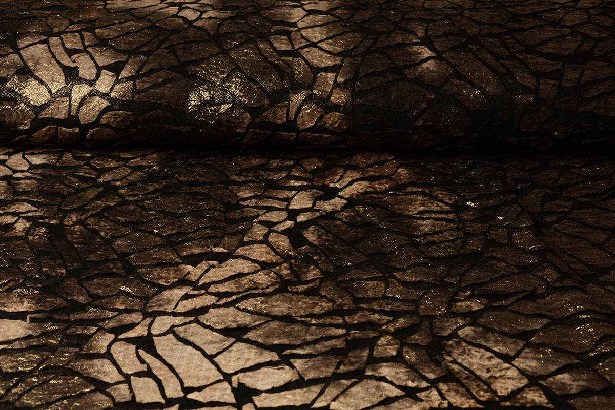 Jersey Glitter Fabric Tie Dye Brown