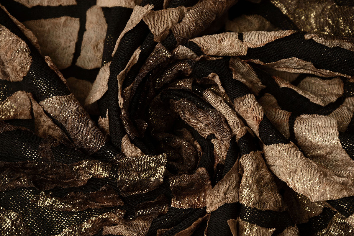 Jersey Glitter Fabric Tie Dye Brown