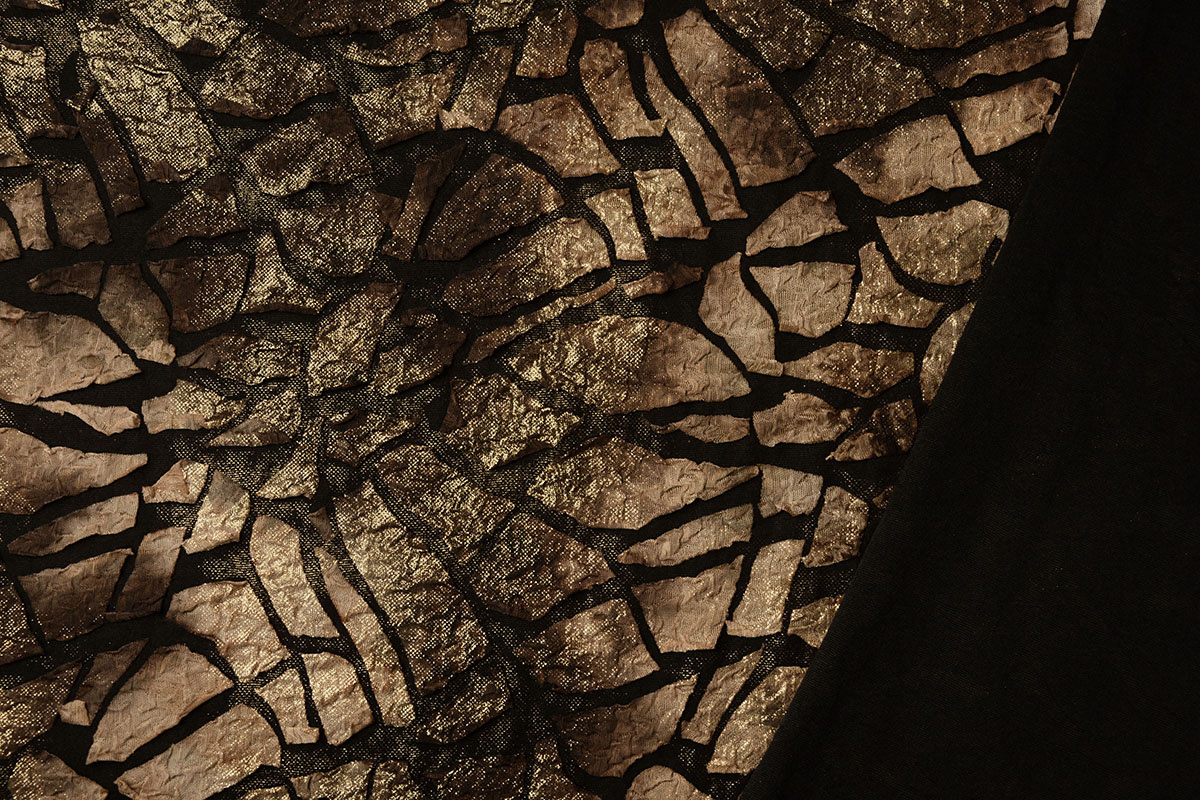 Jersey Glitter Fabric Tie Dye Brown