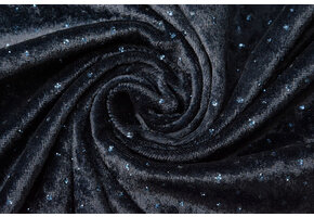 Velours met Blauwe Glitter Marine Blauw