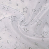 Luxe Organza Sterren Zilver Wit