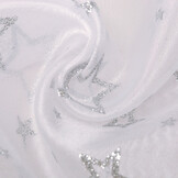 Luxury Organza Stars Silver White