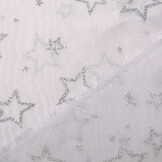 Luxury Organza Stars Silver White
