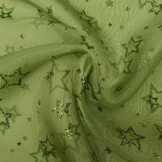 Luxe Organza Sterren Groen